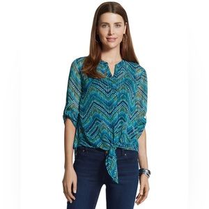 CHICOS Stripe Textures Emma Top Large